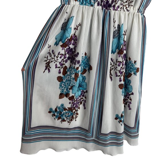 VTG 90s SzS Melissa Petites Floral Accordion Pleated Elastic Waist Dress Cottage - Picture 5 of 7